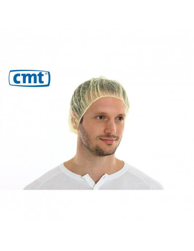 CMT PP non woven hair net, yellow, 50 cm bouffant cap 1000 pcs