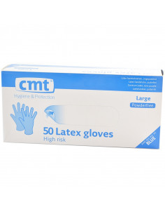 CMT High Risk Latex Gloves Blue Powder-free 50 pieces