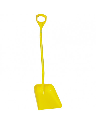 Vikan Hygiene 5601-6 schop, geel lange steel 131cm, groot blad