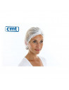 CMT pp non woven clip cap, white, 53 cm 2-elastic, detectable